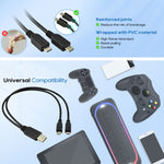 USB 2.0オス - 2本のマイクロUSBオスケーブル、長さ：約30cm、USB 2.0 AM から 2本のマイクロUSBへ