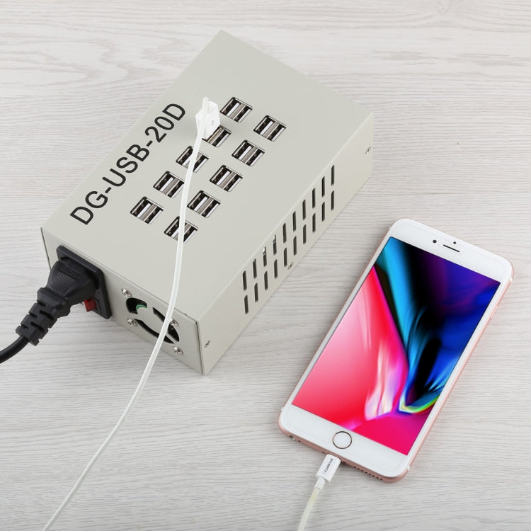 60W 12A 20ポートUSB急速充電ステーション 旅行用デスクトップ充電器 電源アダプター