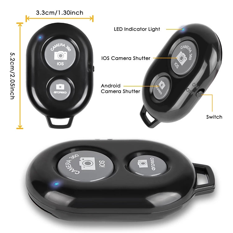 BRCMCOMチップユニバーサルBluetooth 3.0リモートシャッターカメラコントロールセルフタイマー、ホワイト、ブラック