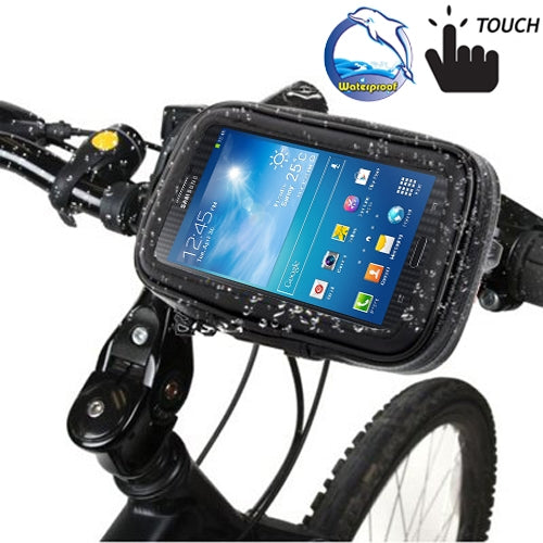 自転車ハンドルバーマウントホルダー 防水／防砂／防雪／防塵ジッパータッチバッグ、Galaxy Note III／N9000 & Mega 6.3／i9200対応、Note III用
