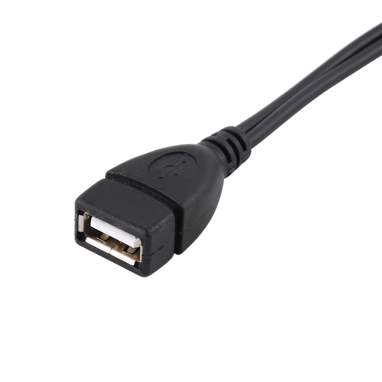 USB 2.0 AF to Micro-B + USB 2.0 OTG ケーブル Samsung Galaxy Note III / N9000用、電源付き、長さ：24cm（ブラック）