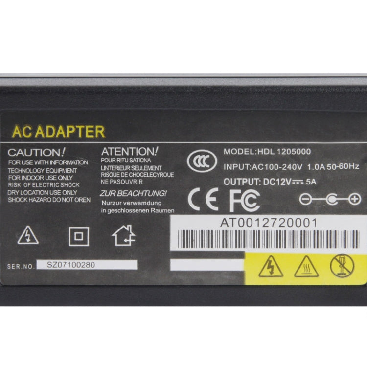 USプラグ 12V 5A / 16チャンネル DVR AC電源アダプター、出力先端：5.5 x 2.5mm、UKプラグ 12V 5A、USプラグ 12V 5A、EUプラグ 12V 5A、AUプラグ 12V 5A