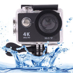 H9 4K ウルトラHD1080P 12MP 2インチLCDスクリーン WiFiスポーツカメラ、170度広角レンズ、30m防水、H9 4K（ブラック）
