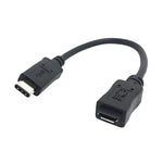 CY-201 USB 3.1 Type-C オスコネクター to マイクロUSB 2.0 メスケーブル Nokia N1用、ケーブル長：20cm