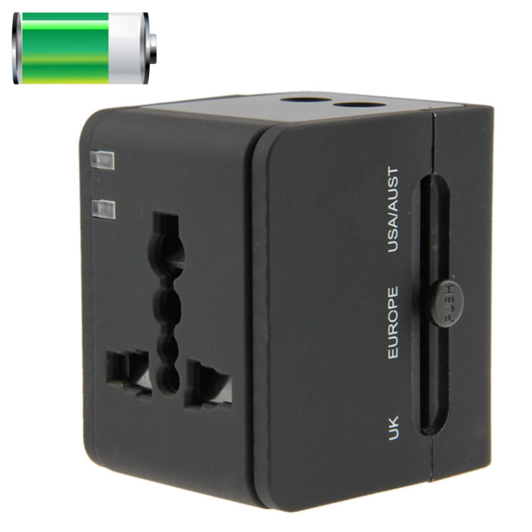 国際対応 2.1A 2ポートUSB EU / AU / UK / USプラグ トラベルユニバーサルアダプター、2.1A