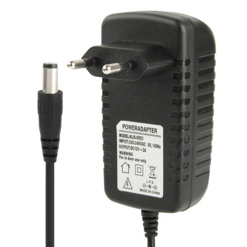高品質AC 100-240VからDC 12V 2A電源アダプター、先端: 5.5 x 2.1mm、ケーブル長: 1m、EUプラグ DC 12V 2A、USプラグ DC 12V 2A