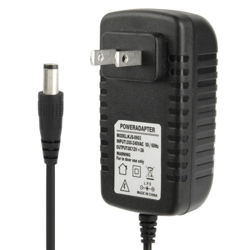高品質AC 100-240VからDC 12V 2A電源アダプター、先端: 5.5 x 2.1mm、ケーブル長: 1m、EUプラグ DC 12V 2A、USプラグ DC 12V 2A