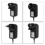 4in1 EUプラグ＋USプラグ＋UKプラグ＋AUプラグ AC 100-240V から DC 12V 3A 電源アダプター、先端：5.5 x 2.1mm、ケーブル長：約1.2m、EU+US+UK+AUプラグ