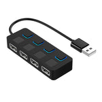 4ポートUSB 2.0ハブ 4スイッチ付き 4ポート4スイッチ（ブラック）、4ポート4スイッチ（ホワイト）