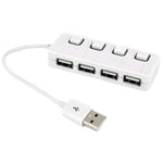 4ポートUSB 2.0ハブ 4スイッチ付き 4ポート4スイッチ（ブラック）、4ポート4スイッチ（ホワイト）