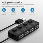 4ポートUSB 2.0ハブ 4スイッチ付き 4ポート4スイッチ（ブラック）、4ポート4スイッチ（ホワイト）