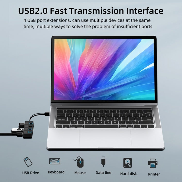 4ポートUSB 2.0ハブ 4スイッチ付き 4ポート4スイッチ（ブラック）、4ポート4スイッチ（ホワイト）