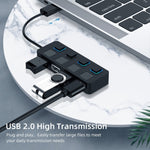 4ポートUSB 2.0ハブ 4スイッチ付き 4ポート4スイッチ（ブラック）、4ポート4スイッチ（ホワイト）