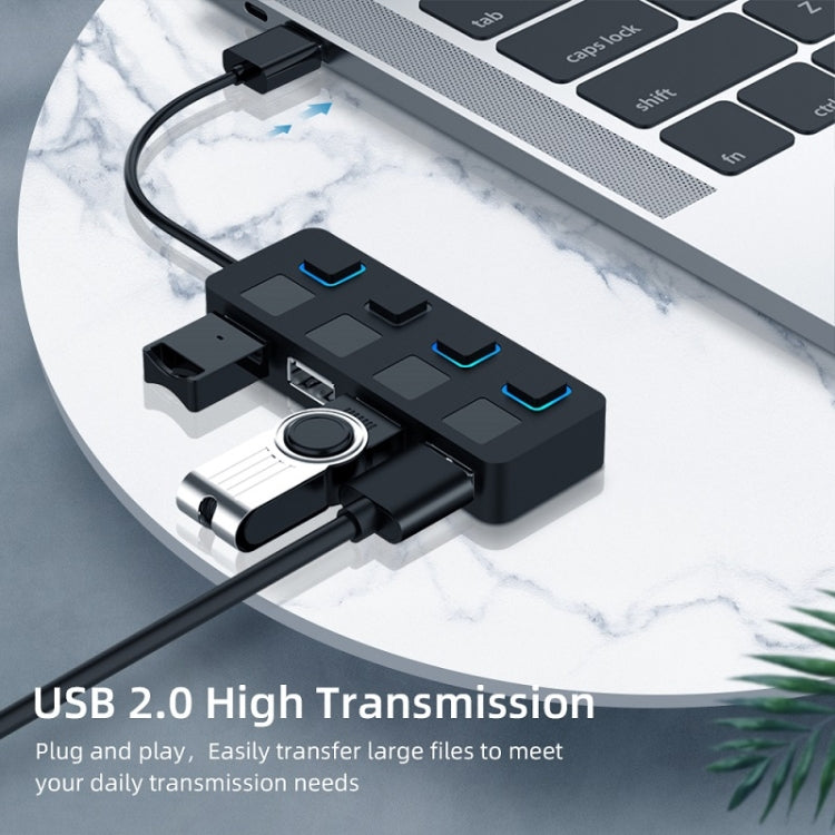 4ポートUSB 2.0ハブ 4スイッチ付き 4ポート4スイッチ（ブラック）、4ポート4スイッチ（ホワイト）