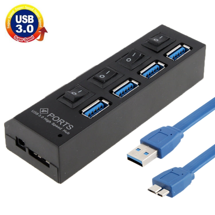 4ポートUSB 3.0ハブ 超高速5Gbps プラグアンドプレイ 1TB対応 4ポート（ブラック）、4ポート（ホワイト）