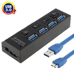 4ポートUSB 3.0ハブ 超高速5Gbps プラグアンドプレイ 1TB対応 4ポート（ブラック）、4ポート（ホワイト）