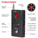 CC308+ マルチワイヤレスカメラレンズ検出器 電波信号検出 全周波数 RF GSM デバイスファインダー、CC308+