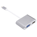 2 in 1 VGA＆HDMIメスからUSB-C / Type-Cオスハブスプリッターアダプター、VGA+HDMI