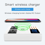 YC-CDA10W 10W マルチポートUSB インテリジェントデジタルディスプレイ急速充電ワイヤレスチャージャー、UKプラグ、SAS1048A、SAS1048B、SAS1048C