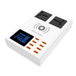 YC-CDA10W 10W マルチポートUSB インテリジェントデジタルディスプレイ急速充電ワイヤレスチャージャー、UKプラグ、SAS1048A、SAS1048B、SAS1048C
