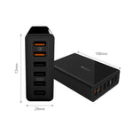 VEDFUN TurboCube D620 6ポート クイックチャージ3.0 + SDDCテクノロジー USB充電器、EU/US/UKプラグ