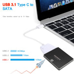 USB-C / Type-Cから22ピンSATAハードドライブアダプターケーブルコンバーター、全長：約23cm