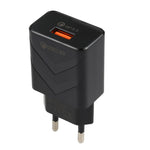 LZ-715 18W QC3.0 USBシングルポート高速トラベル充電器 EUプラグ EUプラグ