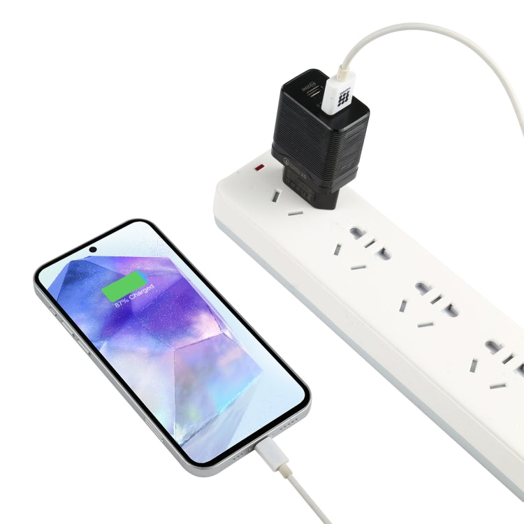 LZ-728 QC 3.0 USB + PD 20W USB-C / タイプC高速トラベル充電器 EUプラグ EUプラグ