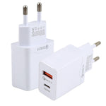 LZ-728 QC 3.0 USB + PD 20W USB-C / タイプC高速トラベル充電器 EUプラグ EUプラグ