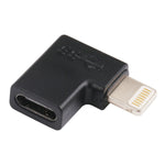 8ピン オス to USB-C / Type-C メス エルボー充電アダプター、8ピン オス to USB-C / Type-C メス