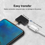 8ピン オス to USB-C / Type-C メス エルボー充電アダプター、8ピン オス to USB-C / Type-C メス