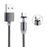 360度回転 1m編みスタイル マイクロUSBからUSB 2.0 強力マグネティック充電ケーブル LEDインジケーター付き