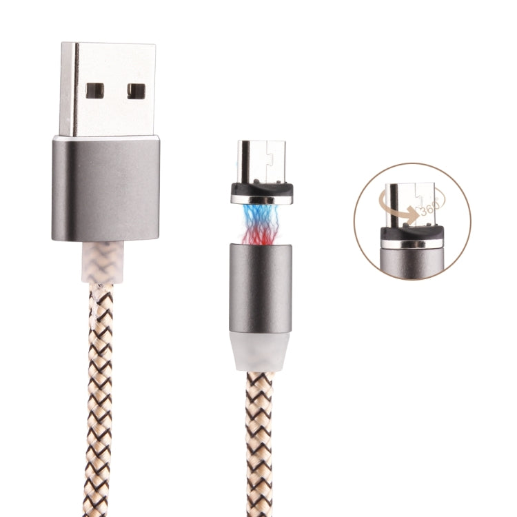 360度回転 1m編みスタイル マイクロUSBからUSB 2.0 強力マグネティック充電ケーブル LEDインジケーター付き