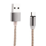 360度回転 1m編みスタイル マイクロUSBからUSB 2.0 強力マグネティック充電ケーブル LEDインジケーター付き