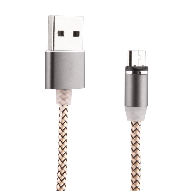 360度回転 1m編みスタイル マイクロUSBからUSB 2.0 強力マグネティック充電ケーブル LEDインジケーター付き