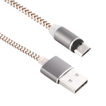360度回転 1m編みスタイル マイクロUSBからUSB 2.0 強力マグネティック充電ケーブル LEDインジケーター付き