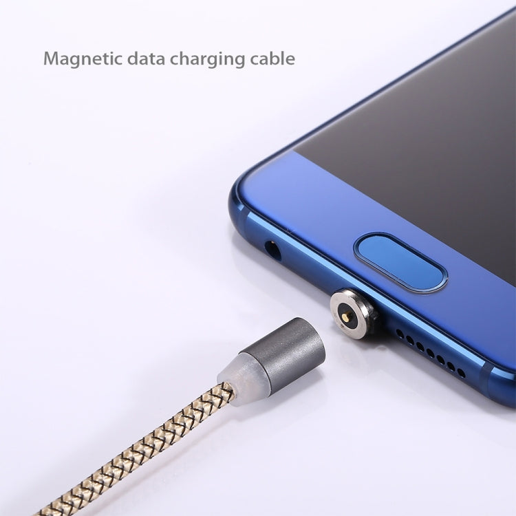 360度回転 1m編みスタイル マイクロUSBからUSB 2.0 強力マグネティック充電ケーブル LEDインジケーター付き