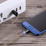 360度回転 1m編みスタイル マイクロUSBからUSB 2.0 強力マグネティック充電ケーブル LEDインジケーター付き