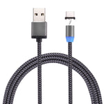 360度回転 1m編みスタイル USB-C / Type-C から USB 2.0 強力マグネティック充電ケーブル LEDインジケーター付き