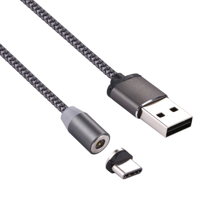 360度回転 1m編みスタイル USB-C / Type-C から USB 2.0 強力マグネティック充電ケーブル LEDインジケーター付き