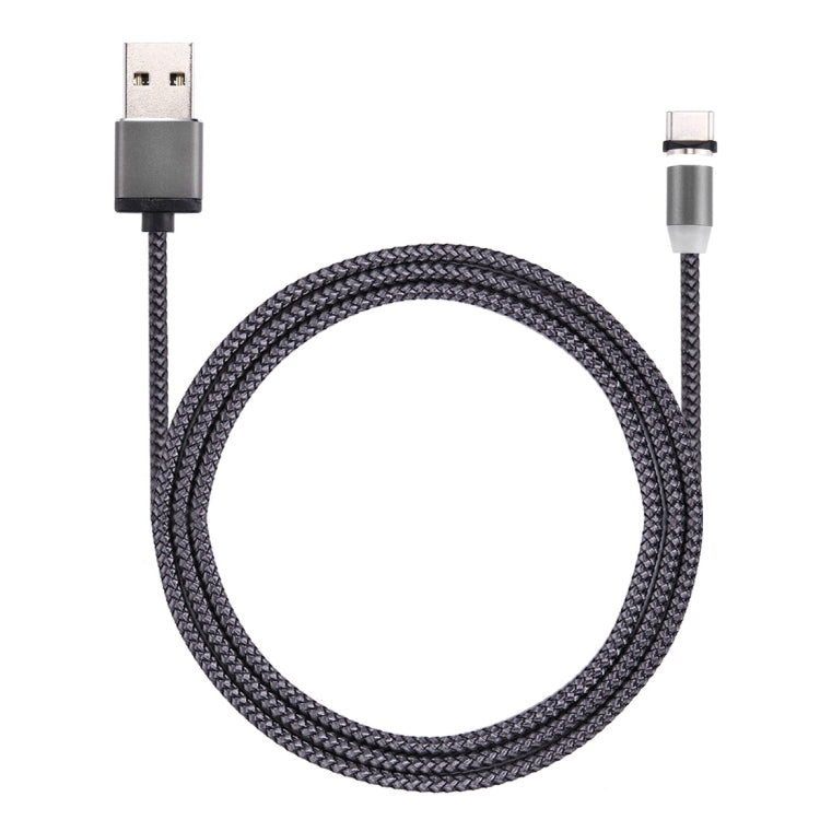 360度回転 1m編みスタイル USB-C / Type-C から USB 2.0 強力マグネティック充電ケーブル LEDインジケーター付き