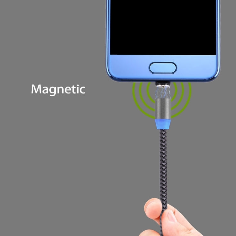 360度回転 1m編みスタイル USB-C / Type-C から USB 2.0 強力マグネティック充電ケーブル LEDインジケーター付き