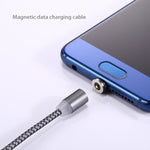 360度回転 1m編みスタイル USB-C / Type-C から USB 2.0 強力マグネティック充電ケーブル LEDインジケーター付き