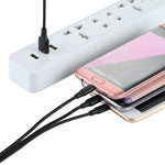 2A 1.2m 3in1 USBから8ピン＆USB-C / Type-C＆Micro USBナイロン編み充電ケーブル