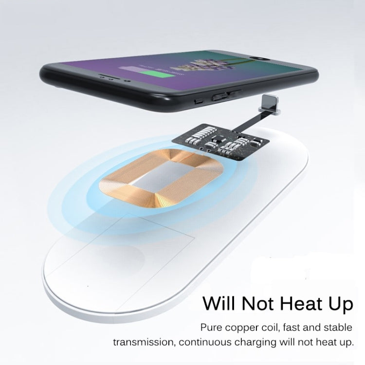 5V 800mA Qi規格ワイヤレス充電レシーバー USB-C / Type-Cポート付き、Type-Cスマホ対応