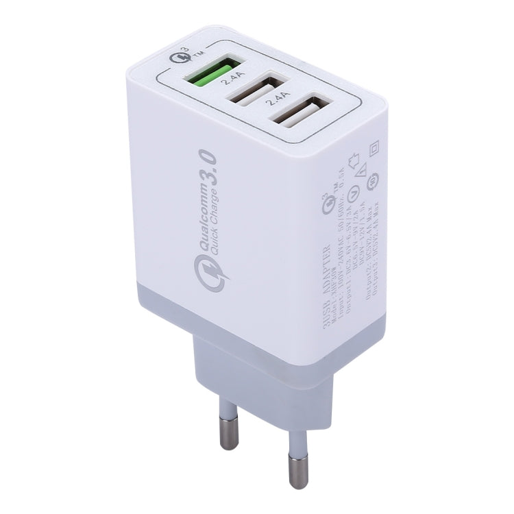 XHF30W 3ポートQC3.0 USB高速充電壁充電器 EUプラグ EUプラグ