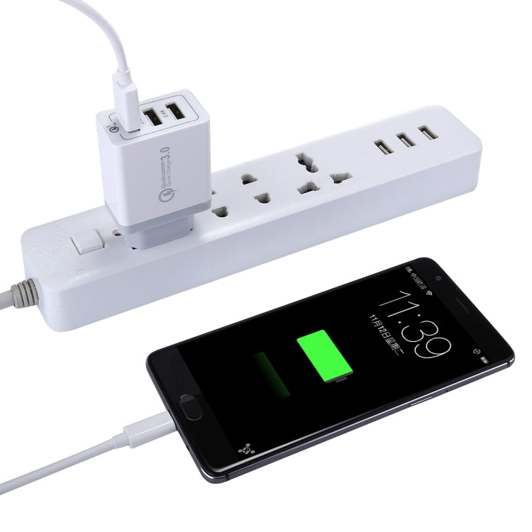 XHF30W 3ポートQC3.0 USB高速充電壁充電器 EUプラグ EUプラグ