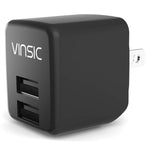 Vinsic 12W 5V 2.4A出力 デュアルUSB壁掛け充電器 USB充電アダプター