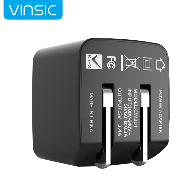 Vinsic 12W 5V 2.4A出力 デュアルUSB壁掛け充電器 USB充電アダプター