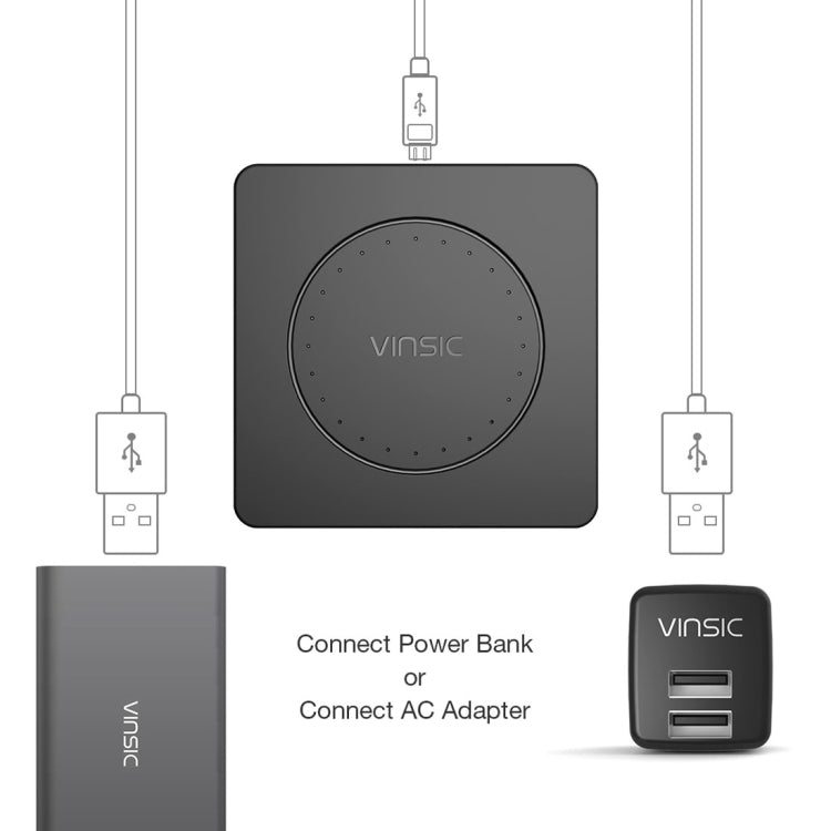 Vinsic 5V 1A出力 Qi規格 ポータブルワイヤレス充電パッド、Vinsic